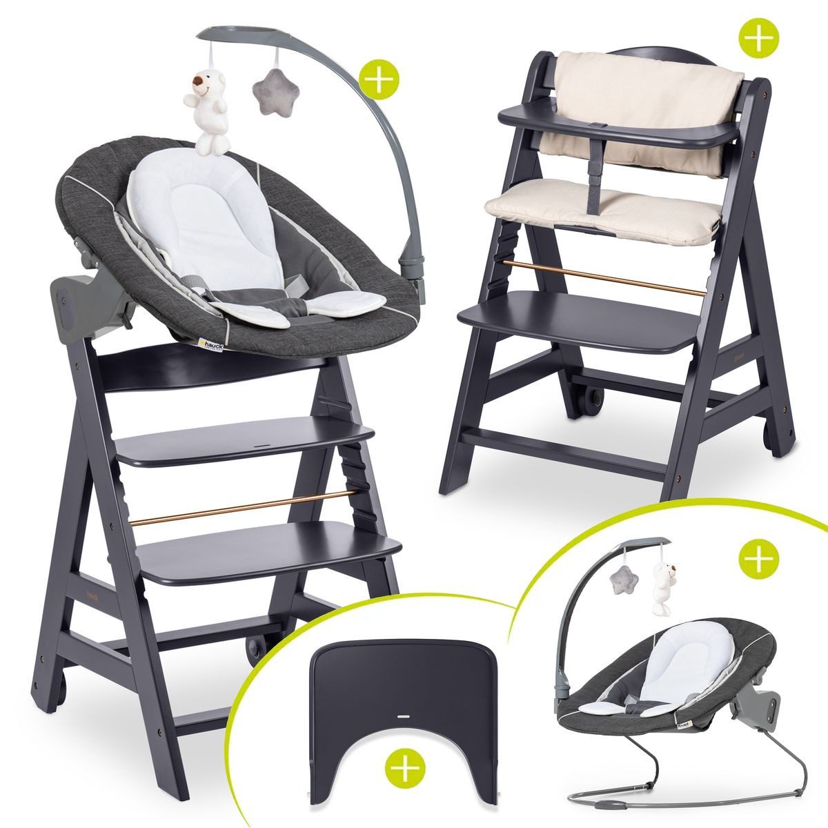 Hochstuhl Beta Plus Dark Grey - Newborn Set Deluxe