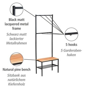 WENKO Garderobenständer Geo, mit Sitzfläche