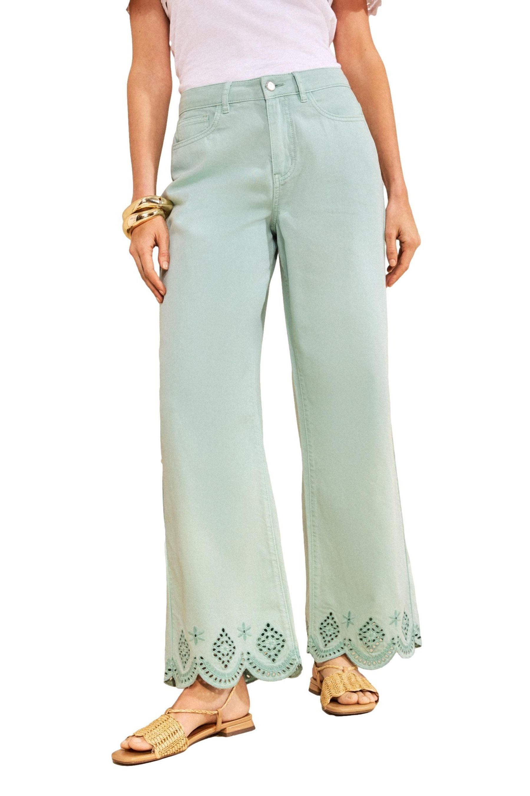 Love & Roses Weite Jeans Love & Roses verkürzte Jeans mit weitem Bein (1-tlg)