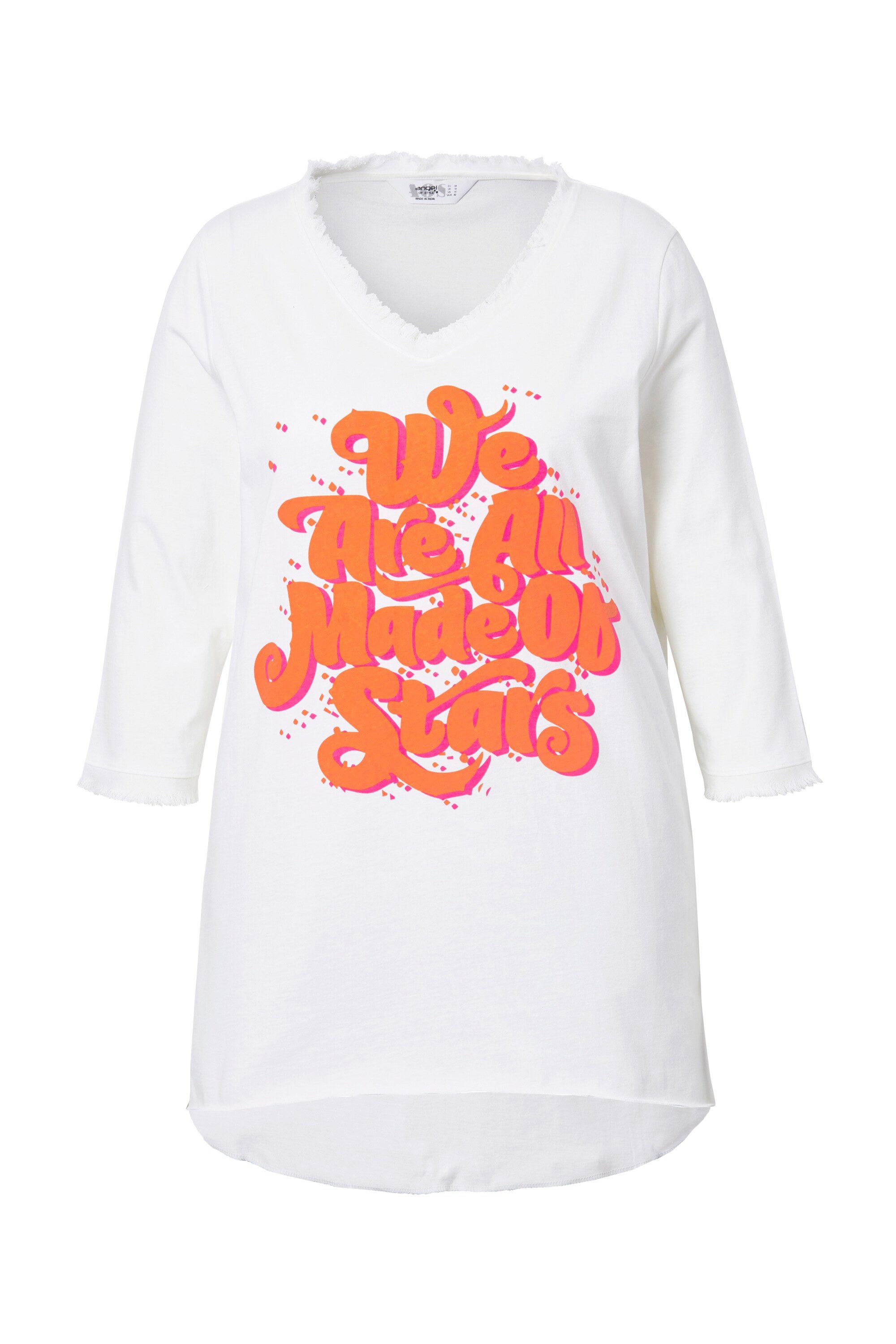 T-Shirt T-Shirt A-Linie Statement-Druck offenkantig