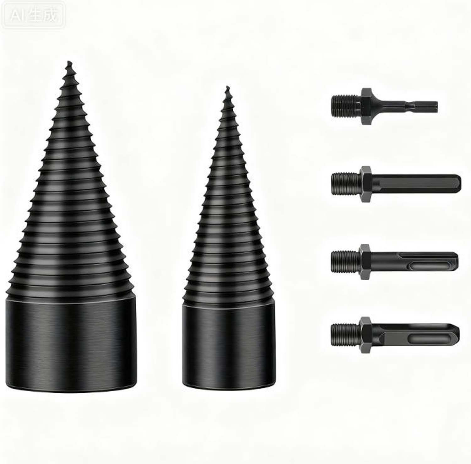 FELIXLEO Holzspalter Holzspalter Bohrer Kegelspalter42mm+32mm mit 4pcs Bohrgriffe Bohrkegel, (1-St)