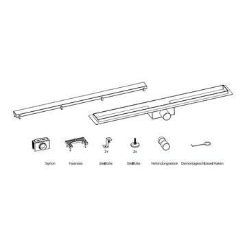 Aloni Duschrinne BC100CM, einzel, 1-St., Aloni Duschrinne Standard Kupfer 100cm