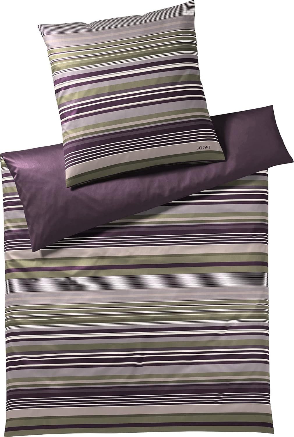 JOOP! Постельное белье Micro Lines Purple Ivy, Satin, 2 teilig, mit Reißverschluss