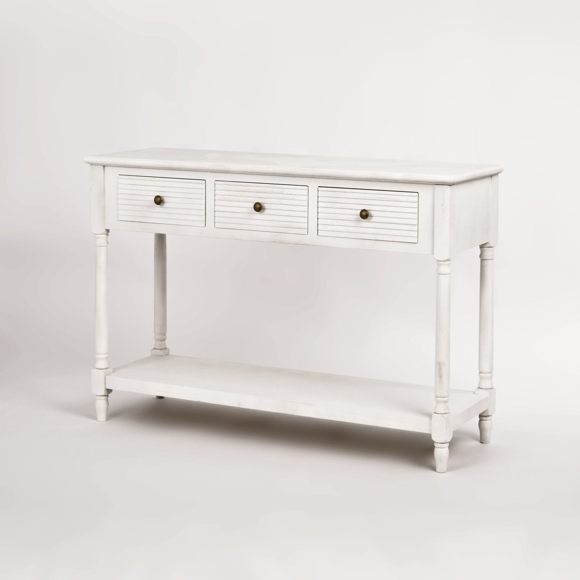 Livin Hill Konsolentisch Livorno, weißes Vintage-Finish mit sichtbarer Holzmaserung