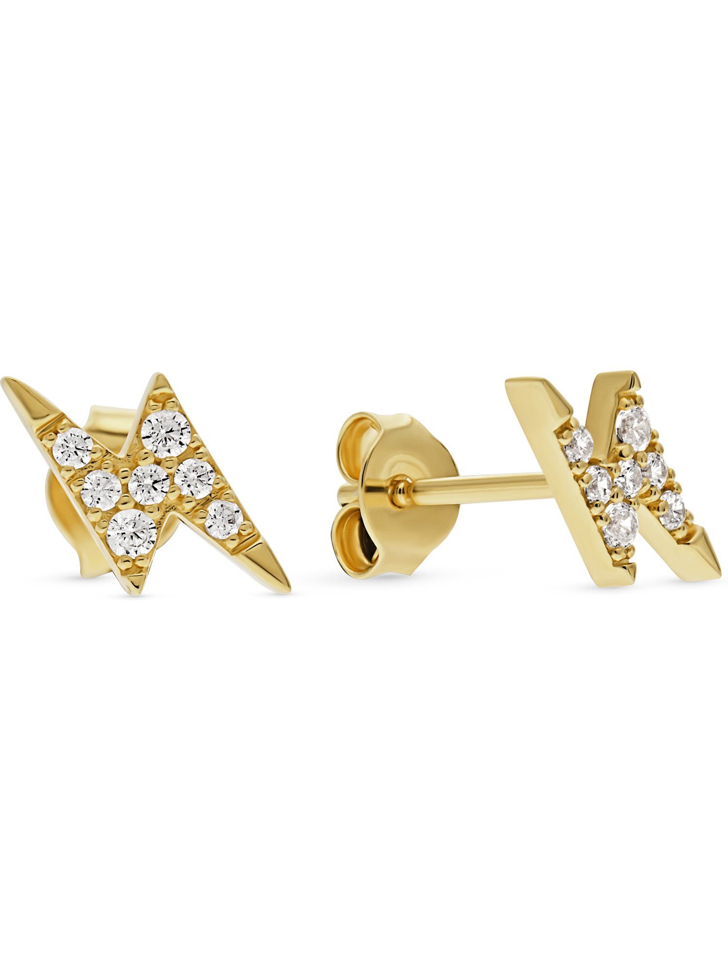 Paar Ohrstecker FAVS Damen-Ohrstecker 375er Gelbgold 14 Zirkonia
