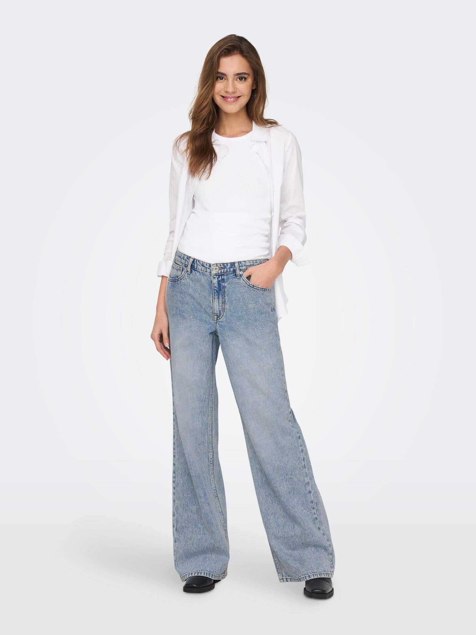 LOW (1-tlg) MAS412 DNM REG Jeans Damen ONLY 5-Pocket-Jeans WIDE ONLCHRIS