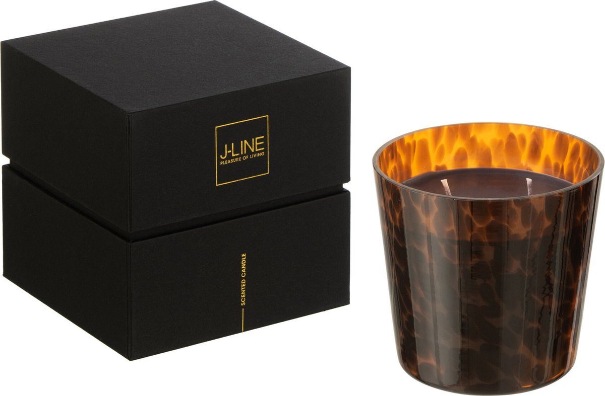 J-line Duftkerze Noa Sandalwood Glas Braun Klein 50U (1-tlg), im Glas