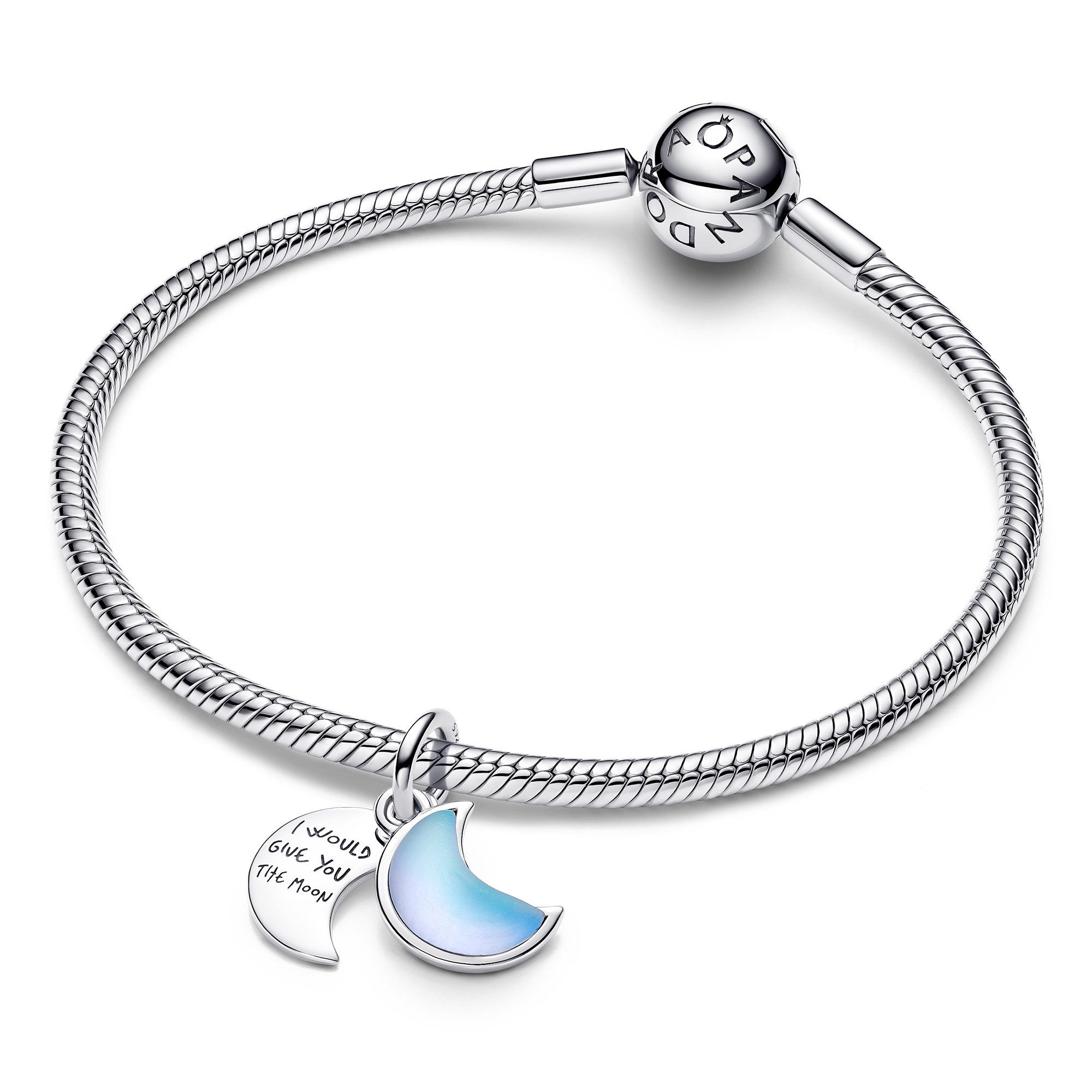 Pandora Kettenanhänger Silber Charm-Halbmond Zweiteilig