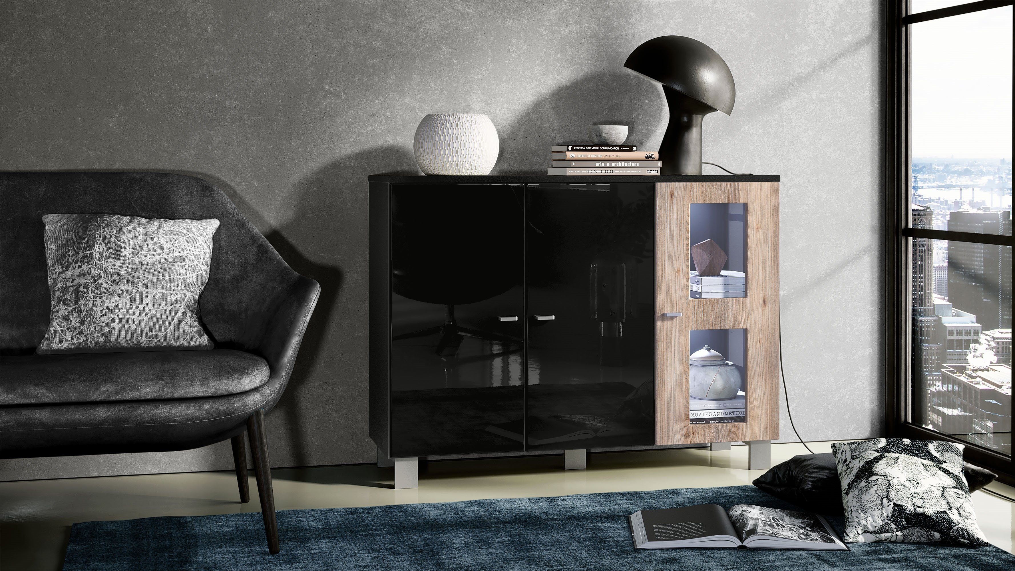 Vladon Sideboard Denjo (Kommode, mit 3 günstig online kaufen