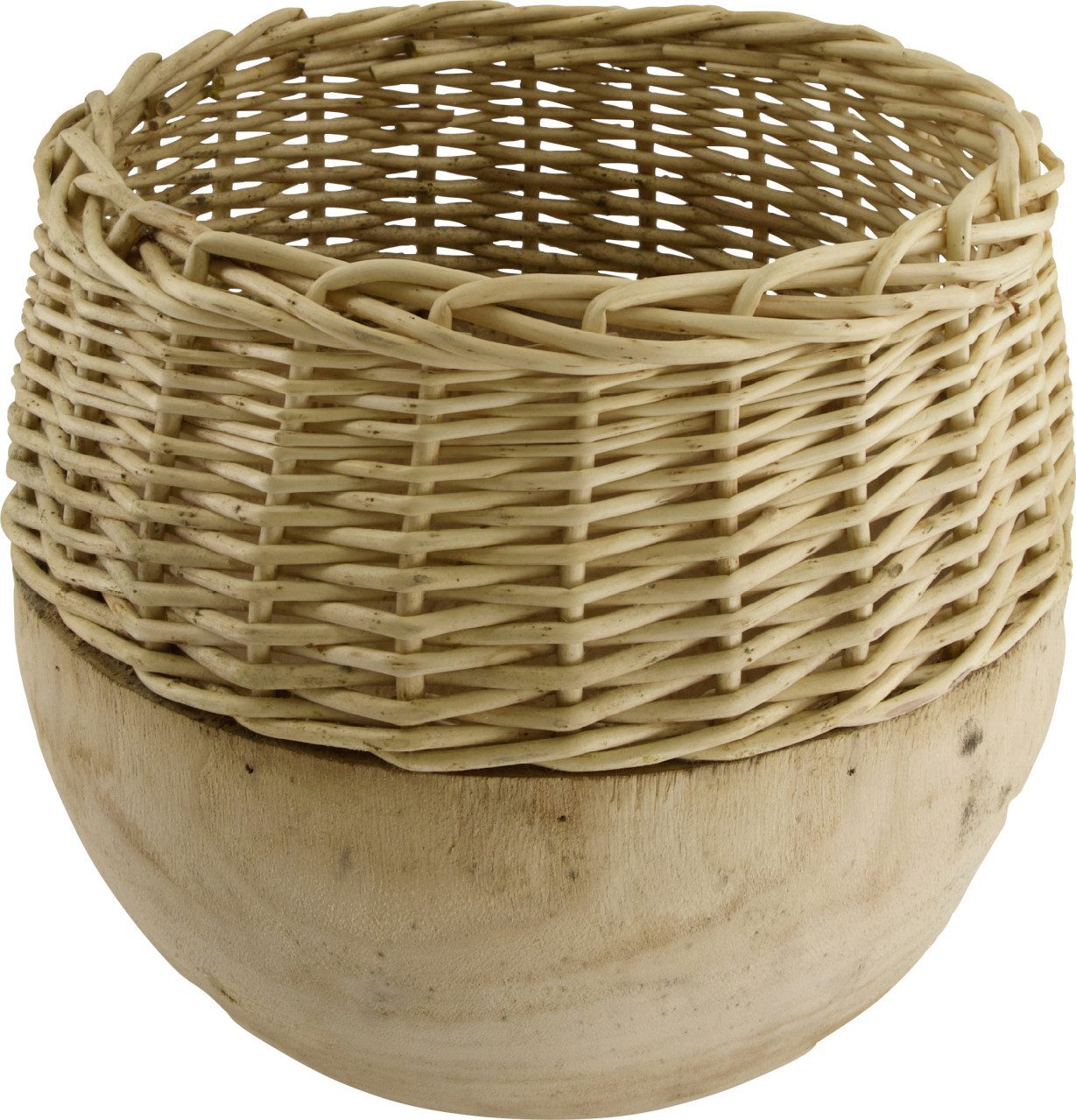 DIJK Dekofigur Dijk Vase aus Weide und Holz 29 x 28 cm natur