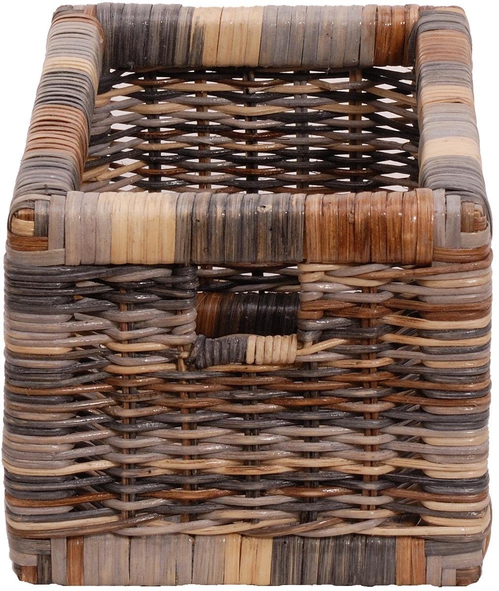 Krines Home Regalkorb Set/2 Regalkorb Aufbewahrungskorb geflochten Rattan (Klein-Mehrfarbig) (2-teiliges Set), Korbset Aufbewahrung Regal Schrankkorb Korb, ca.  – Bild 3 von 5