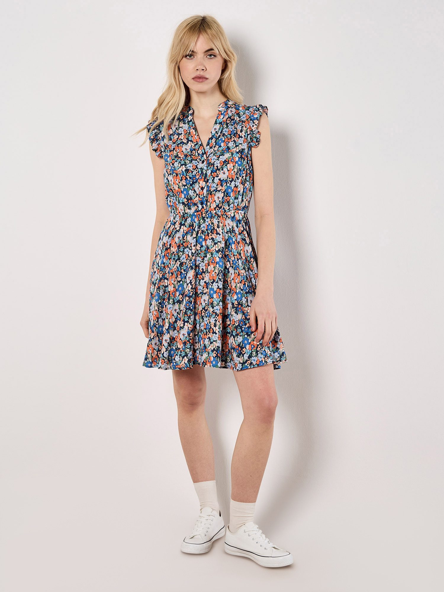 Apricot Minikleid Ditsy Floral Kleid, mit günstig online kaufen
