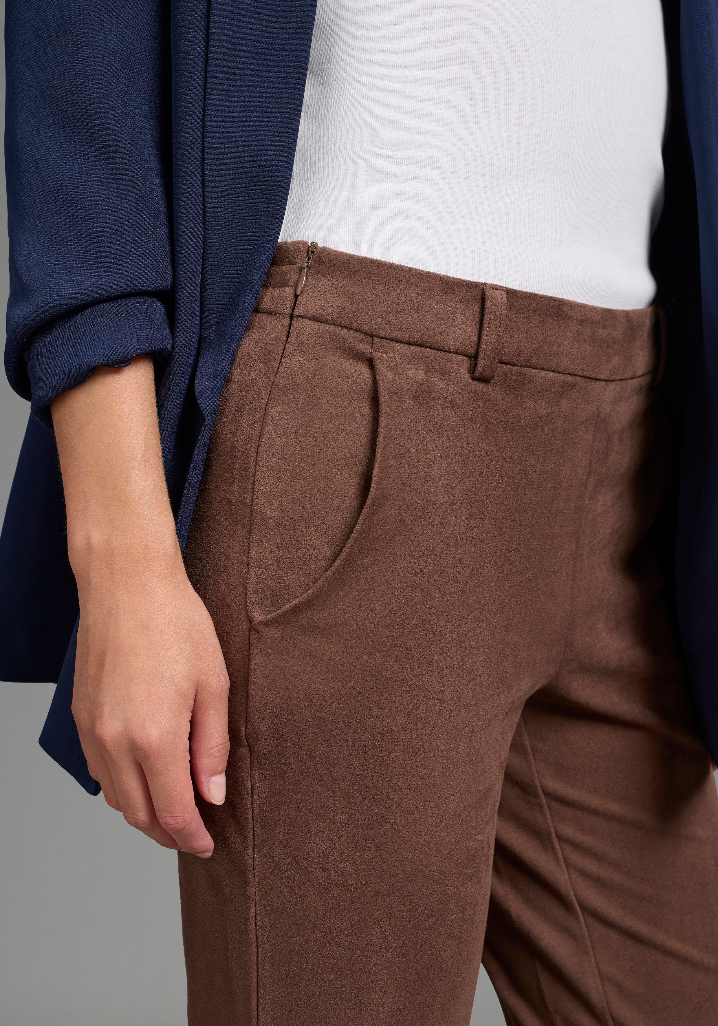 Laura Scott Lederimitathose Bootcut-Passform, normale Leibhöhe, femininer Stil
