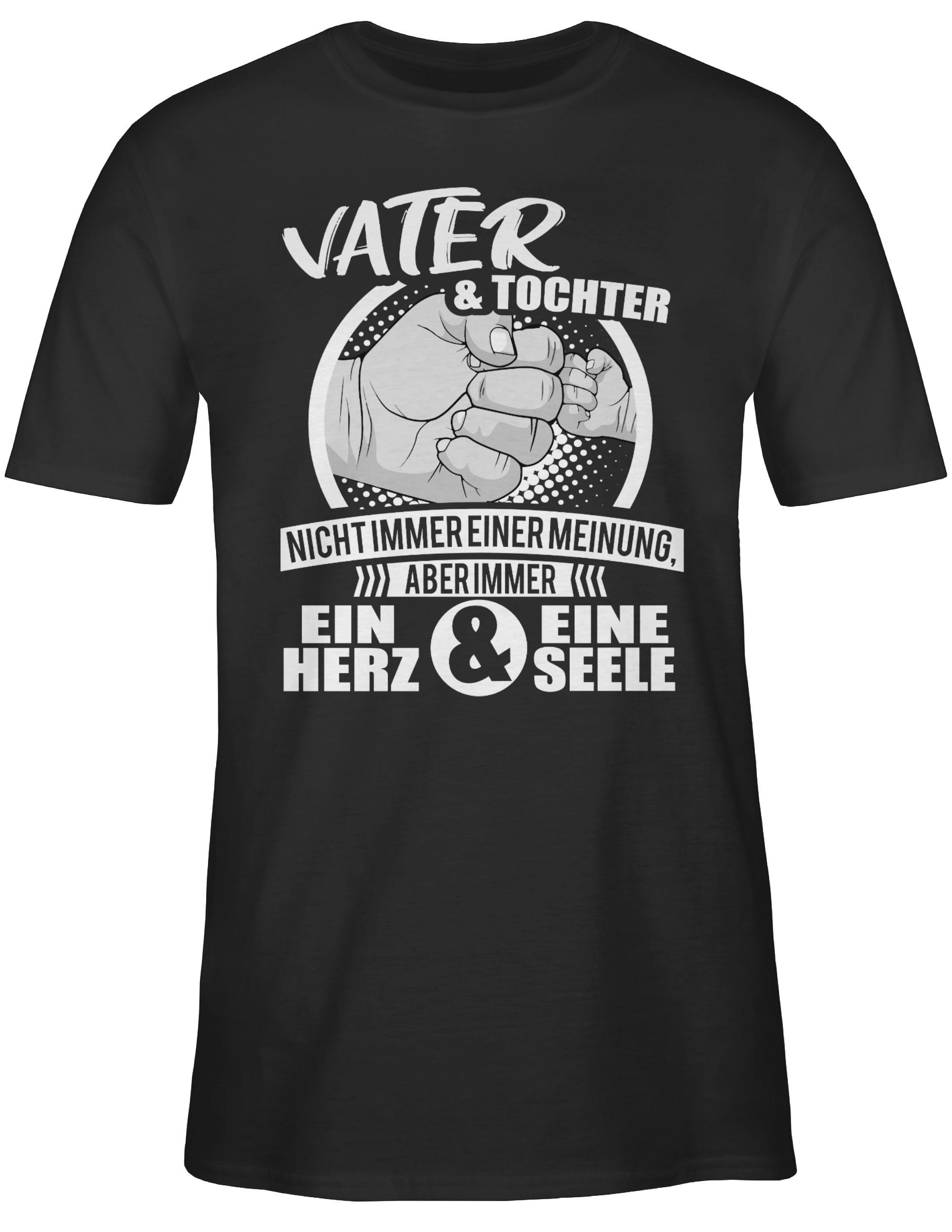 Statement eine mit Papa und Immer Herz Sprüche Schwarz & 1 Shirtracer T-Shirt ein Seele Tochter Spruch