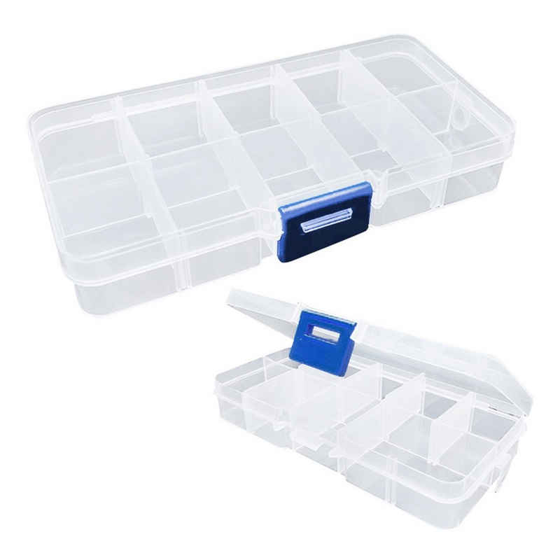 Daisred Aufbewahrungsbox Gitter transparente Sortierboxen für Kleinteile Organizer (1 St)