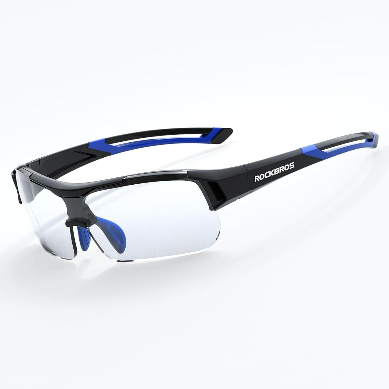 ROCKBROS Fahrradbrille Photochrom Radbrille mit UV-Schutz, Halbrahmen, ultraleicht