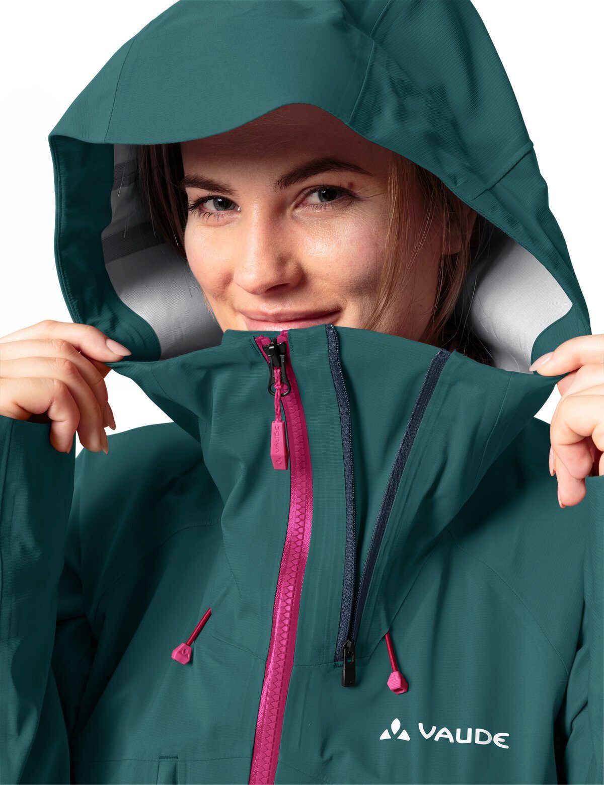 Women's Klimaneutral Jacket 3L kompensiert green mallard VAUDE (1-St) Outdoorjacke Monviso