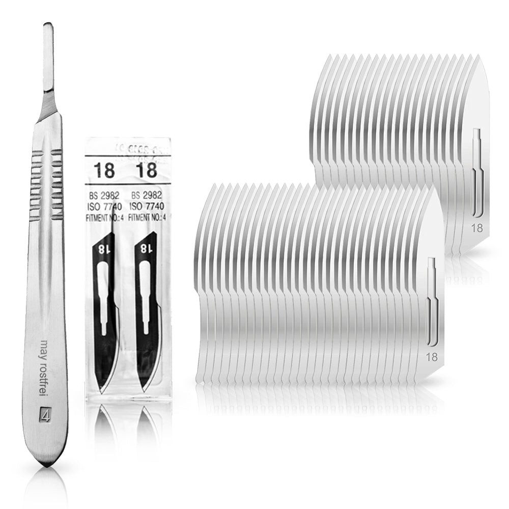 May Bastelmesserklinge Bastelmesser bestehend aus 1x Hobby-Skalpellgriff aus Edelstahl