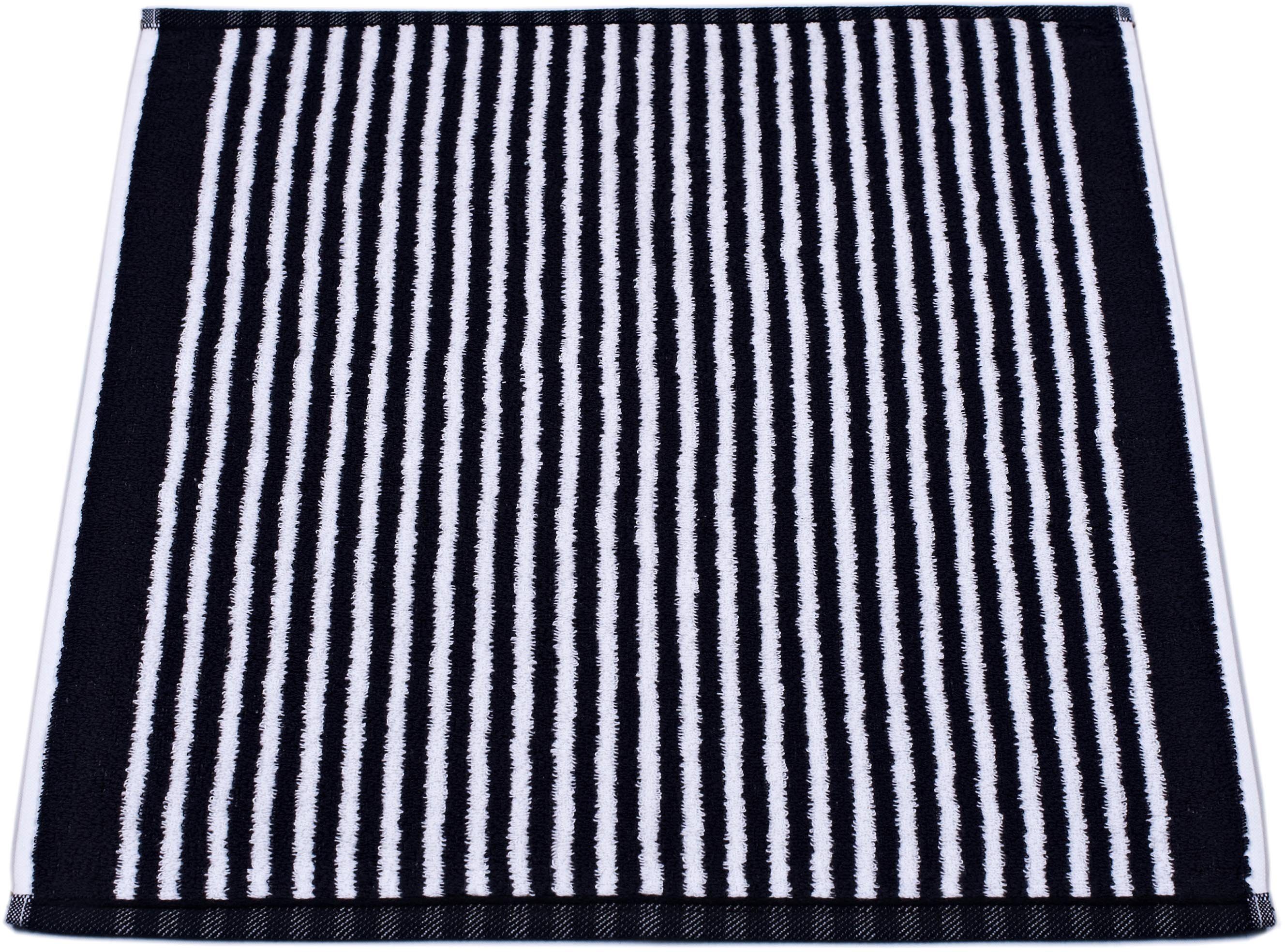 2x cm schwarz Exclusiv, (Set, 50x70 Küchen-Frottiertuch u. Geschirrtücher 1x cm ROSS Geschirrtuch 3-tlg), 50x50 Streifen