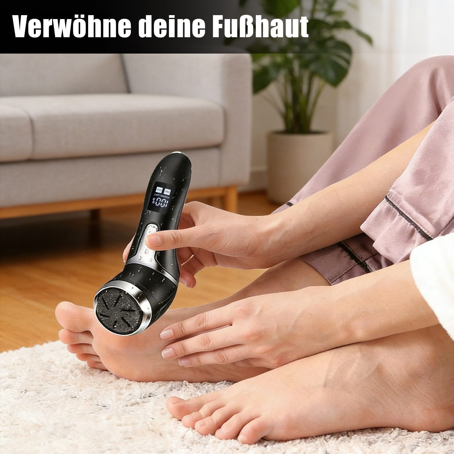 AKKEE Elektrischer Hornhautentferner Fußpflege Hornhaut, Wasserdicht Hornhautentferner, Vakuumsystem, Absaugfunktion, wiederaufladbar