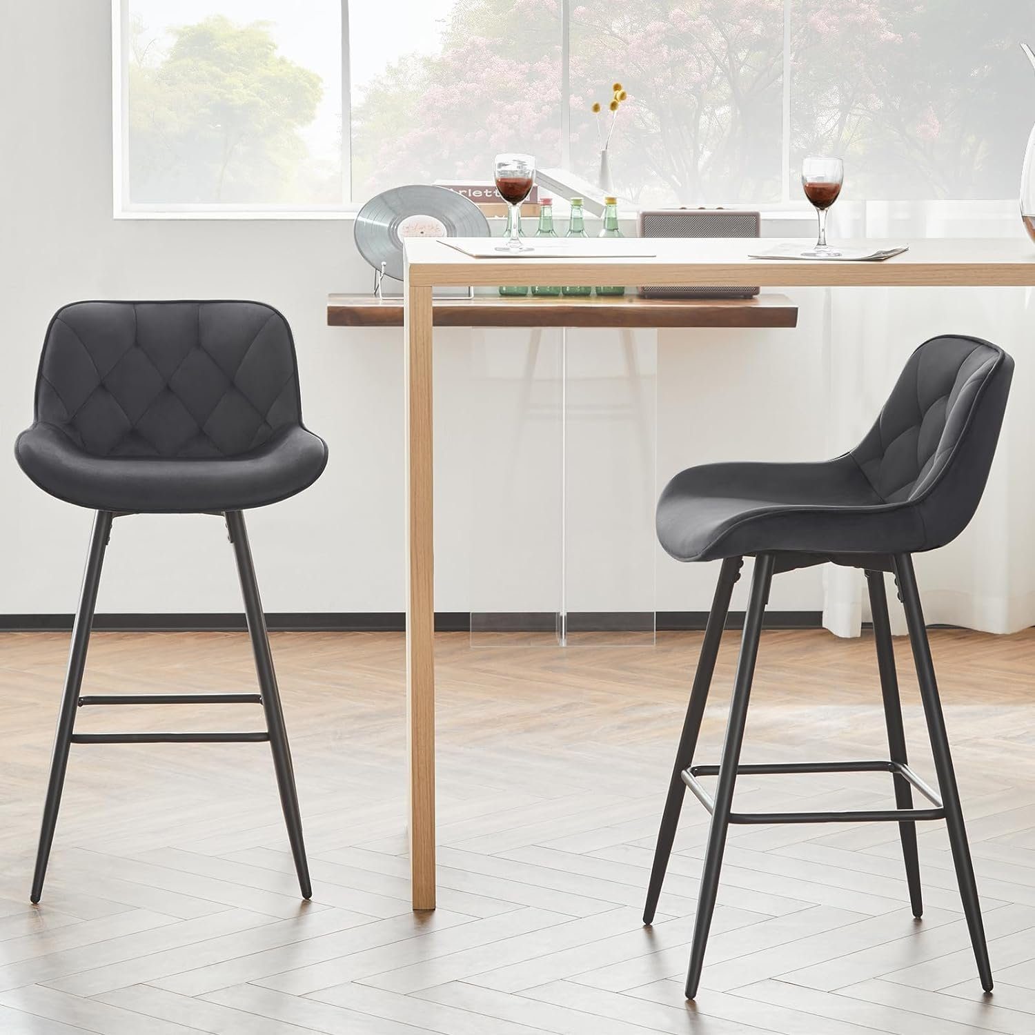 EUGAD Barhocker (6 St), Samt Barstühle, günstig online kaufen
