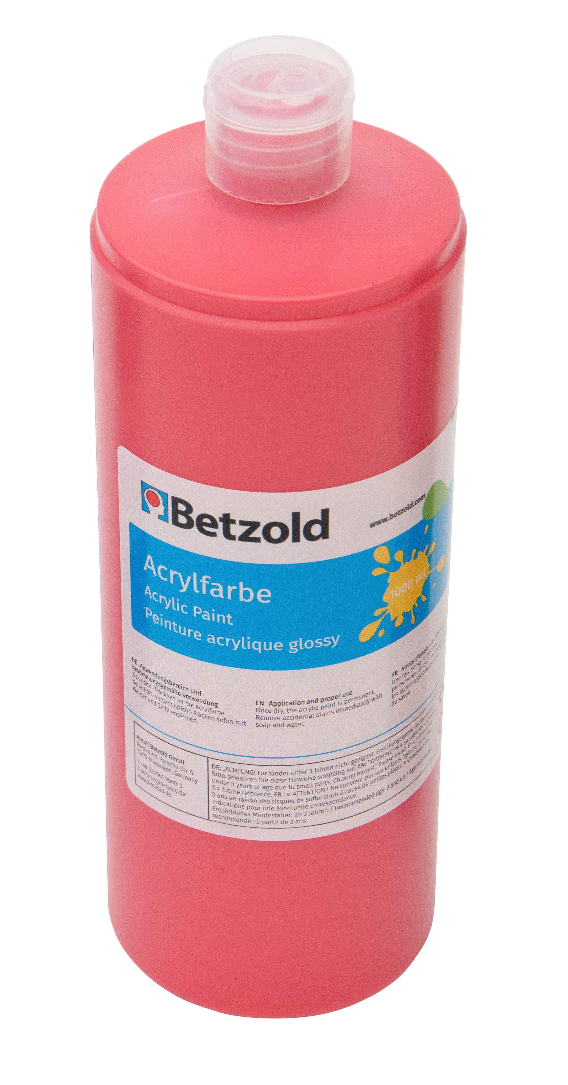 Betzold Acrylfarbe Acrylfarbe 1 l - Hohe Deckkraft mit Glanzeffekt, Wasserfest