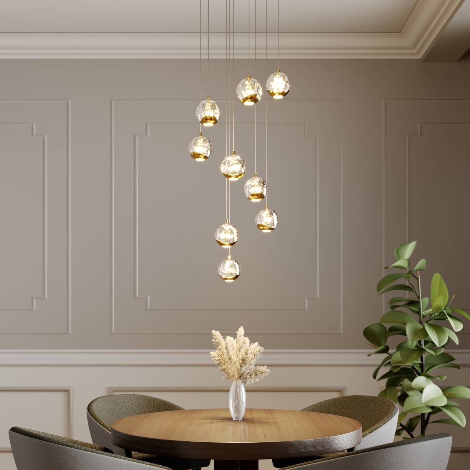 Lucande Hängeleuchte Hayley, 9 x 5 W LED, warmweiß