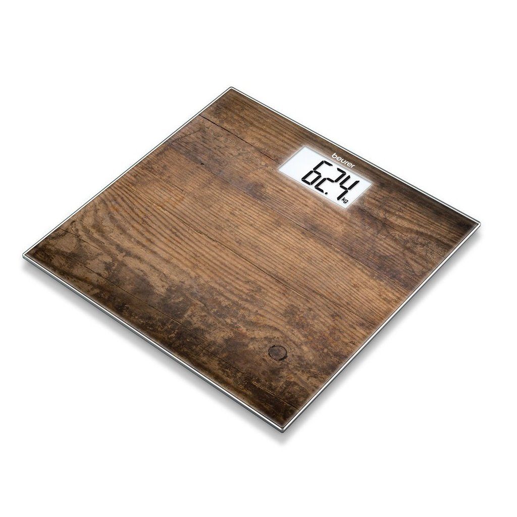 BEURER Personenwaage GS 203 Wood digitale Personenwaage