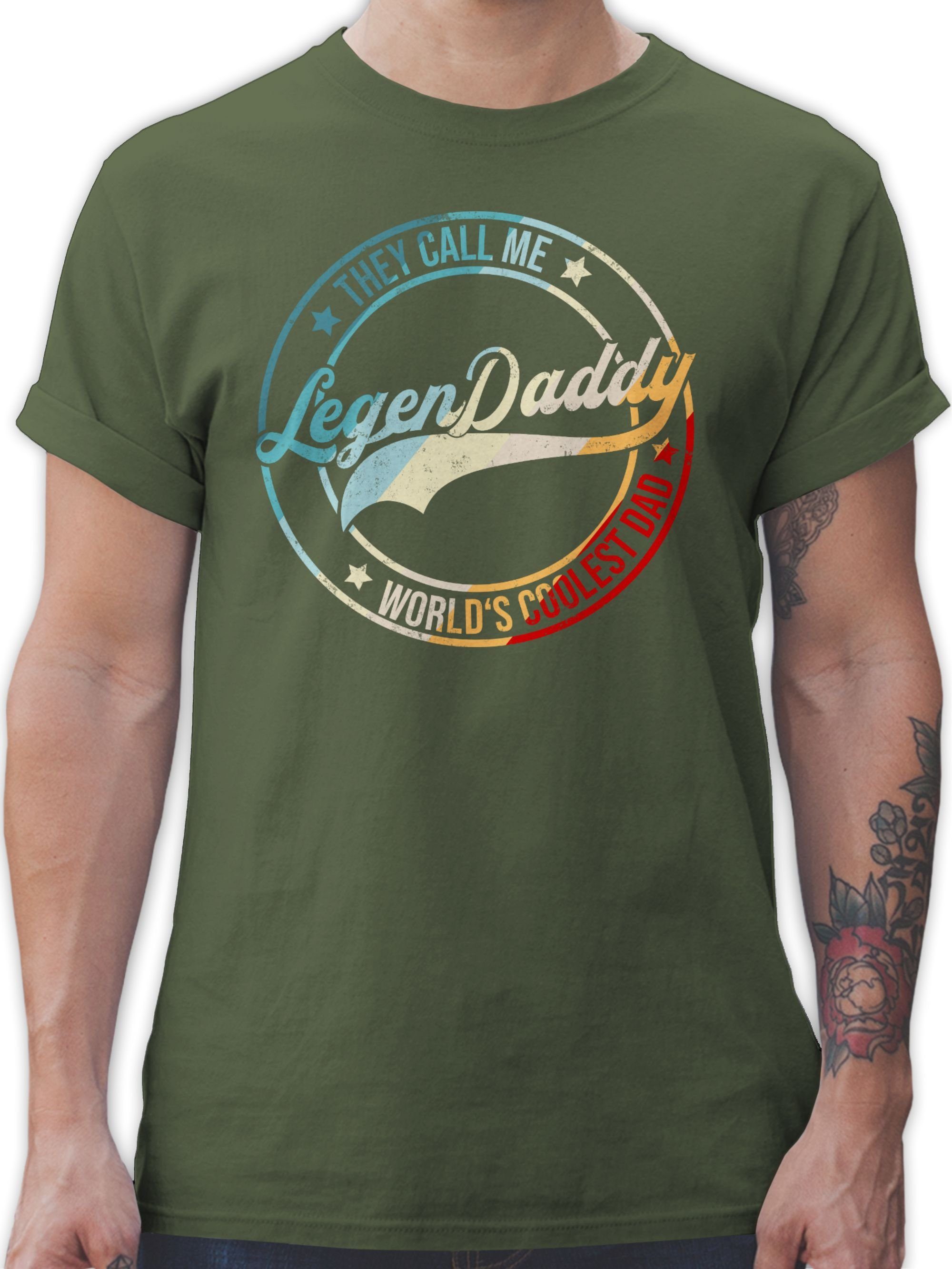 Shirtracer T-Shirt LegenDaddy 2023 Vatertag Geschenk für Papa 01 Army Grün
