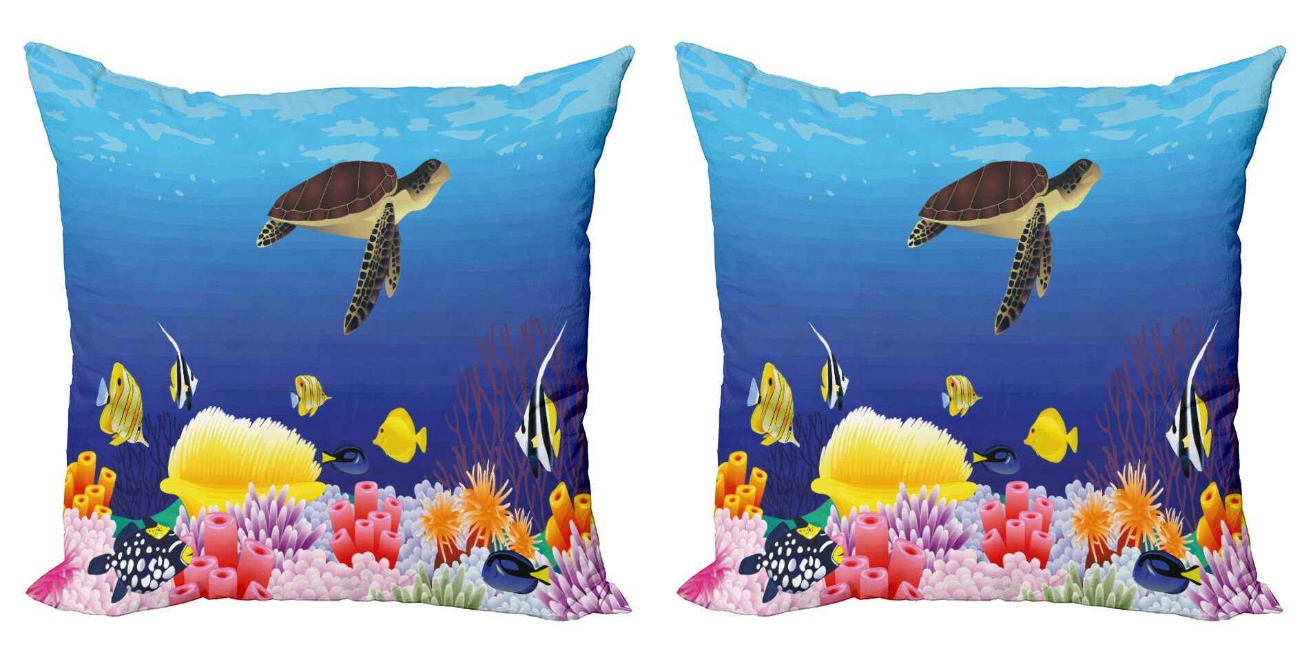 Ozean Accent Fisch Kissenbezüge Tief Digitaldruck, Moss Doppelseitiger Abakuhaus (2 Stück), Modern Sealife