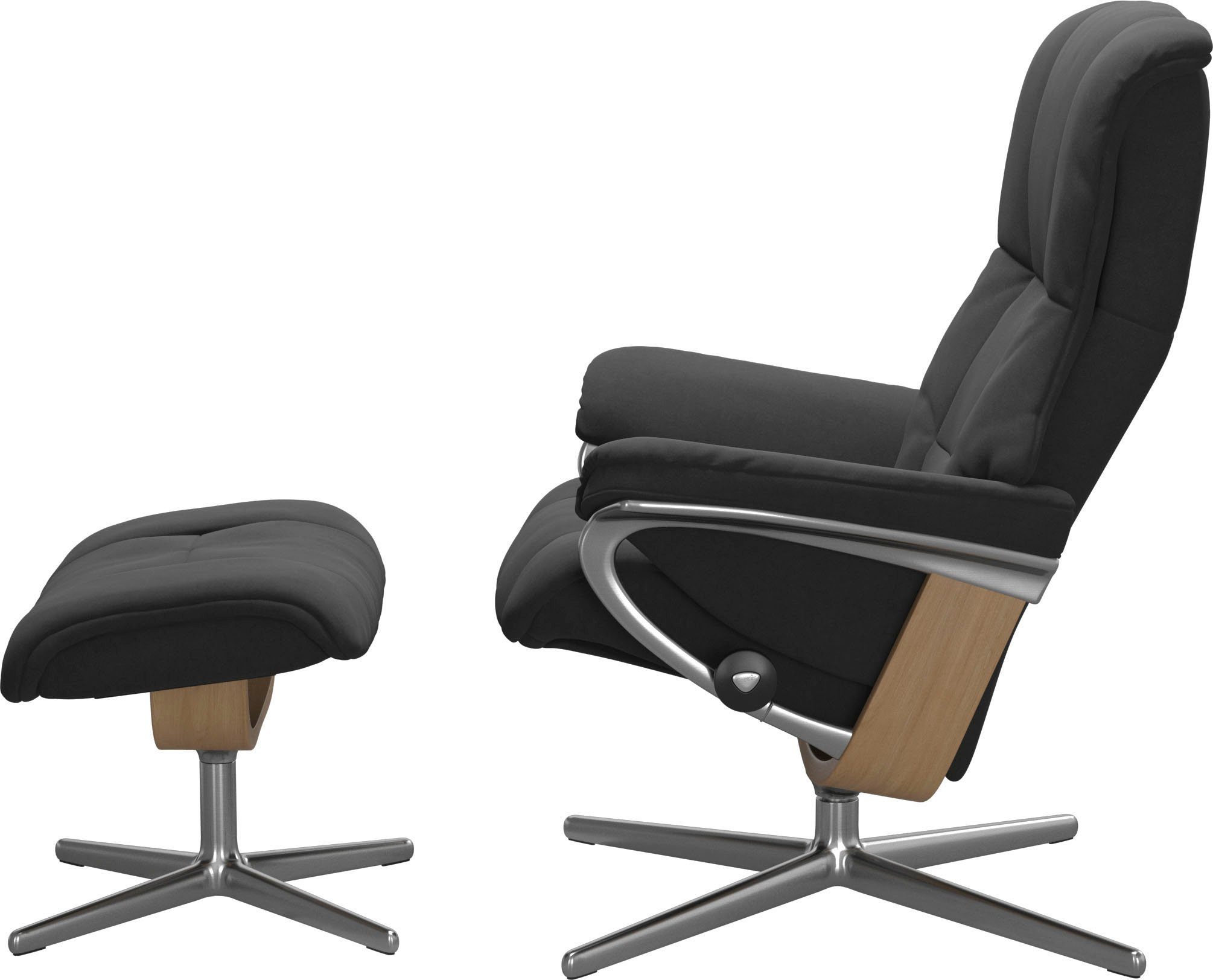 Holzakzent Mayfair Relaxsessel mit mit (Set, mit Hocker, Größe Relaxsessel Base, M & Cross Hocker), S, Stressless® L, Eiche