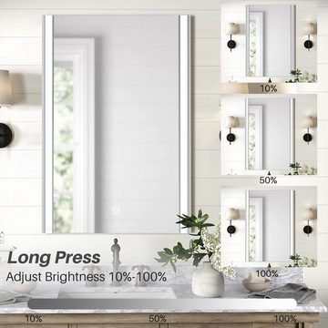 CLIPOP Badspiegel LED Badezimmerspiegel, Rechteckiger Wandspiegel mit Beleuchtung