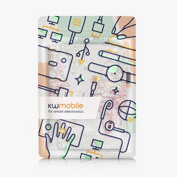 kwmobile E-Reader-Hülle Flip Schutzhülle für Amazon Kindle Paperwhite 11. Generation 2021, Handschlaufe - Cover Travel Schriftzug Design