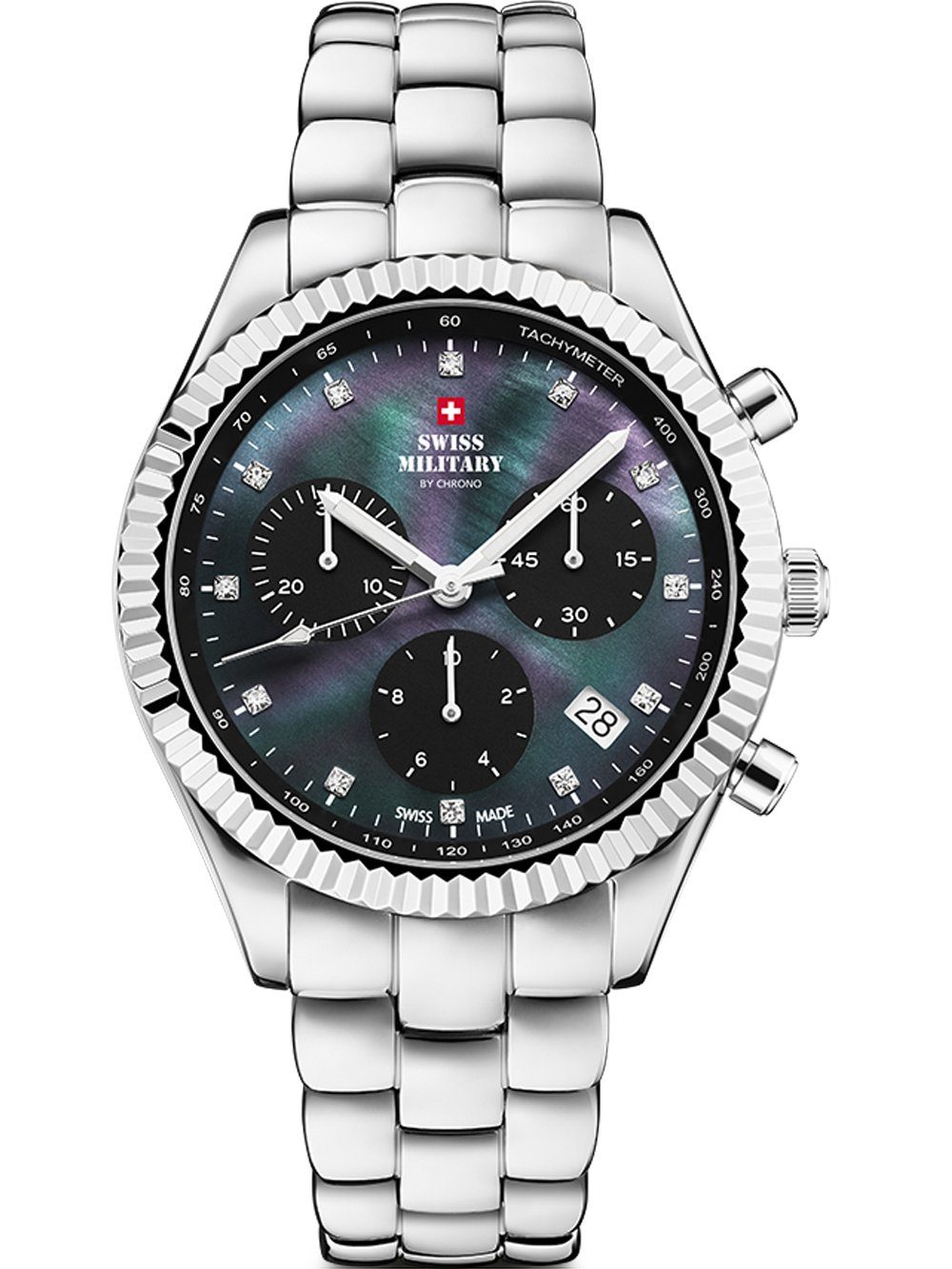Swiss Military by Chrono Quarzuhr Swiss Military SM30207.01 Elegant Chronograph Damenuhr 38mm 5ATM Swiss Military SM30207.01 Elegant Chronograph Damenuhr 38mm 5ATM