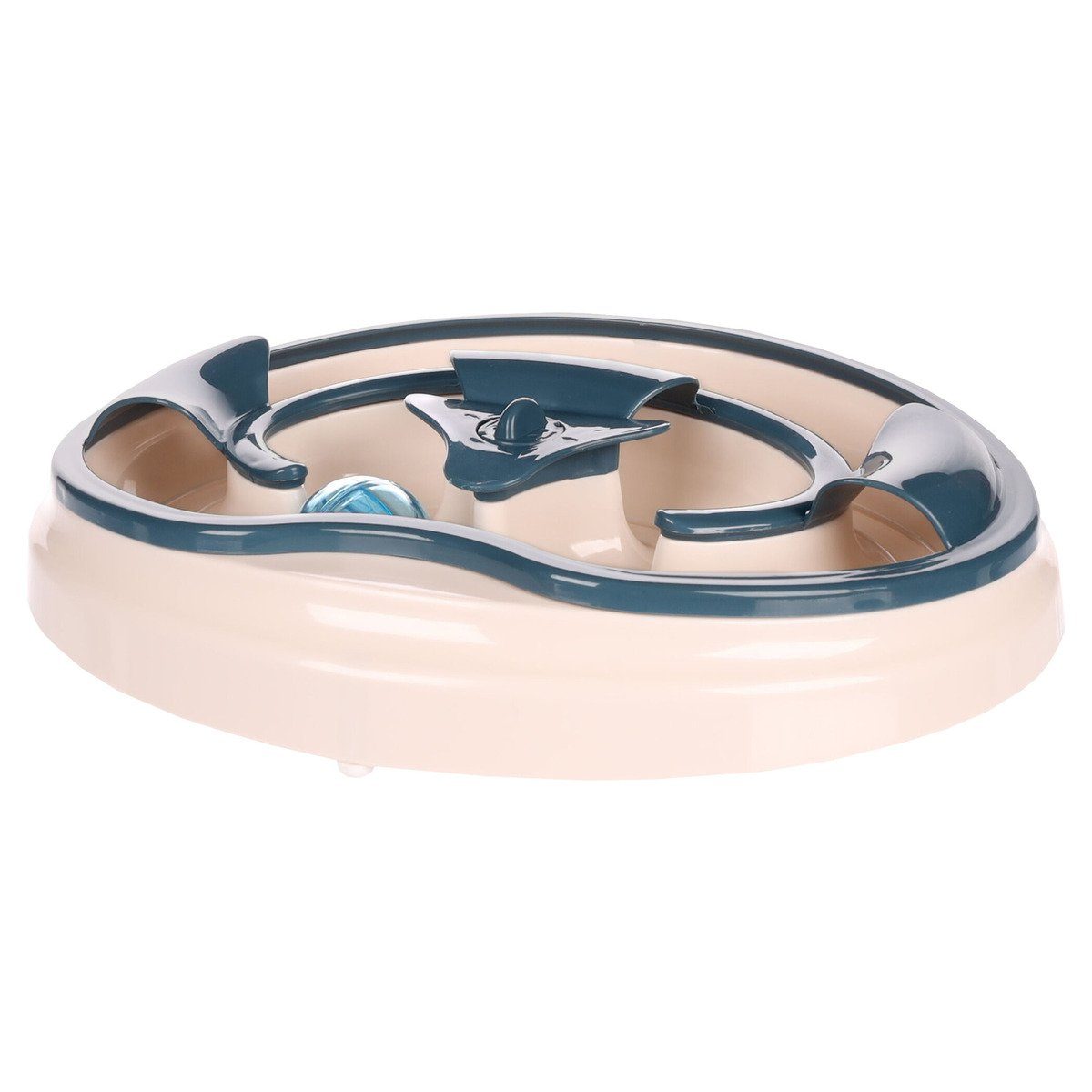 Flamingo Katzen-Spielschiene Katzenspielzeug Shilo oval weiß/blau