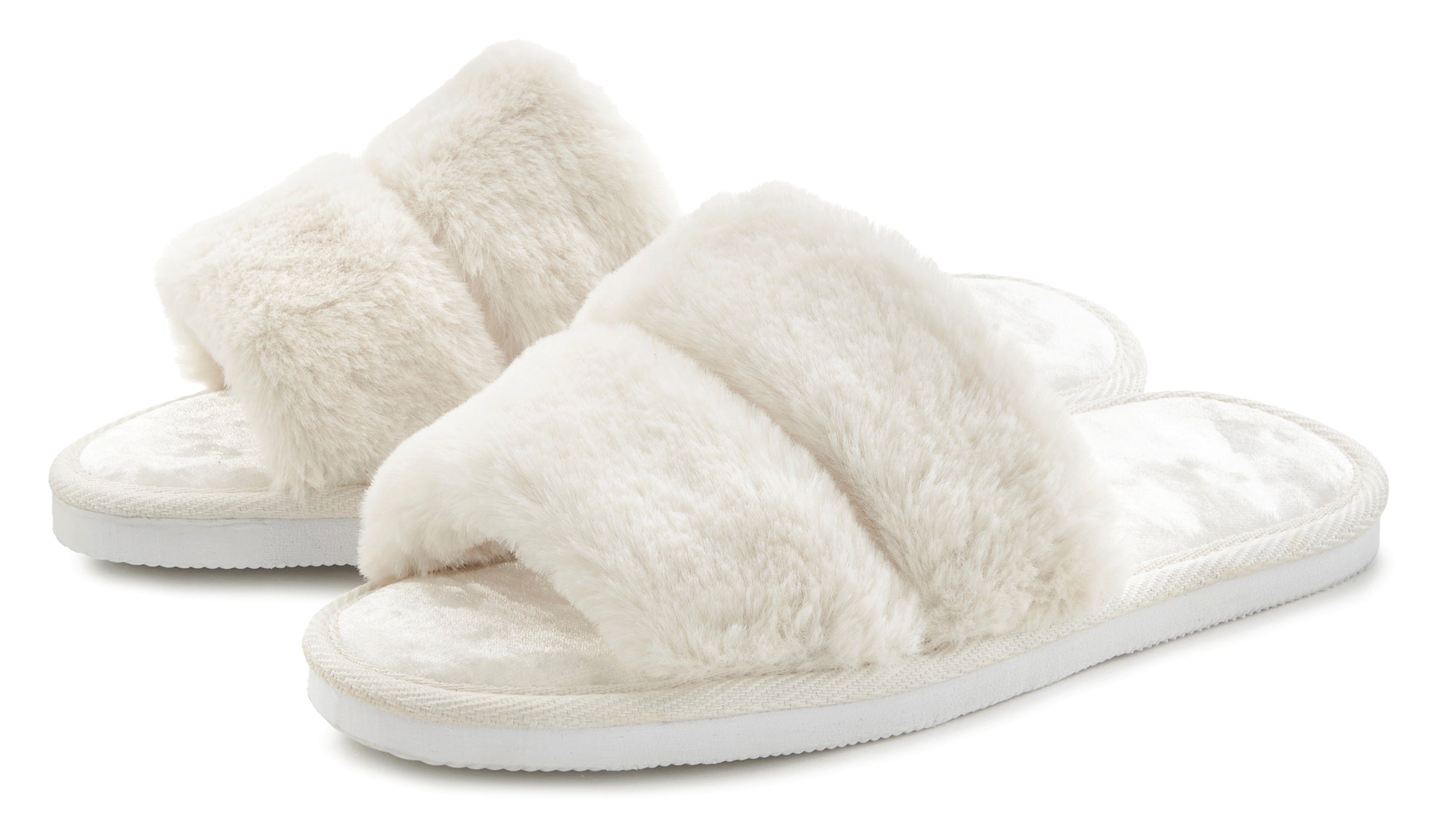 Hausschuh, Plüsch Hausschuhe, Mule, offener Schuh, Pantolette