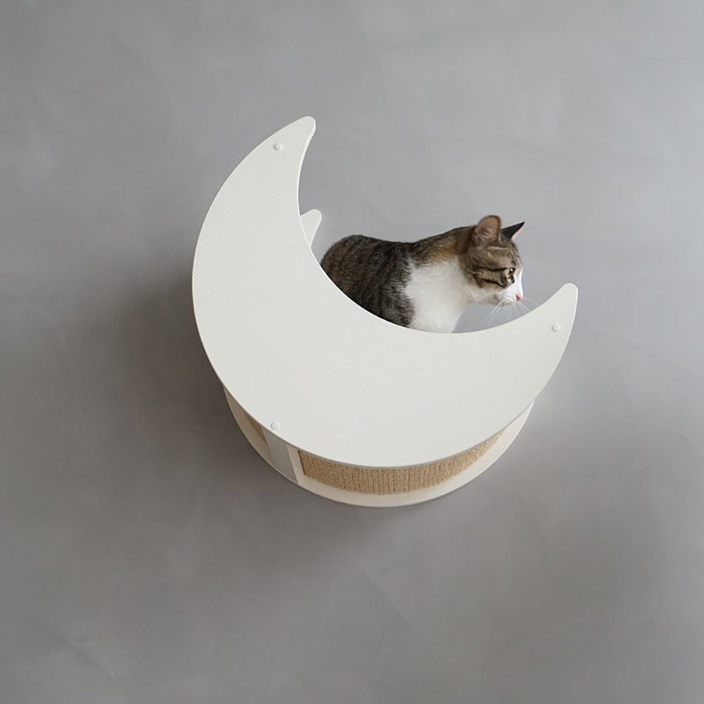 CatS Design Katzen-Wandregal CatS Design "Wandpark" Katzen Wandbett "Mond" F7, hochwertig solider holz Designmöbel-Extreme starke Konstruktion