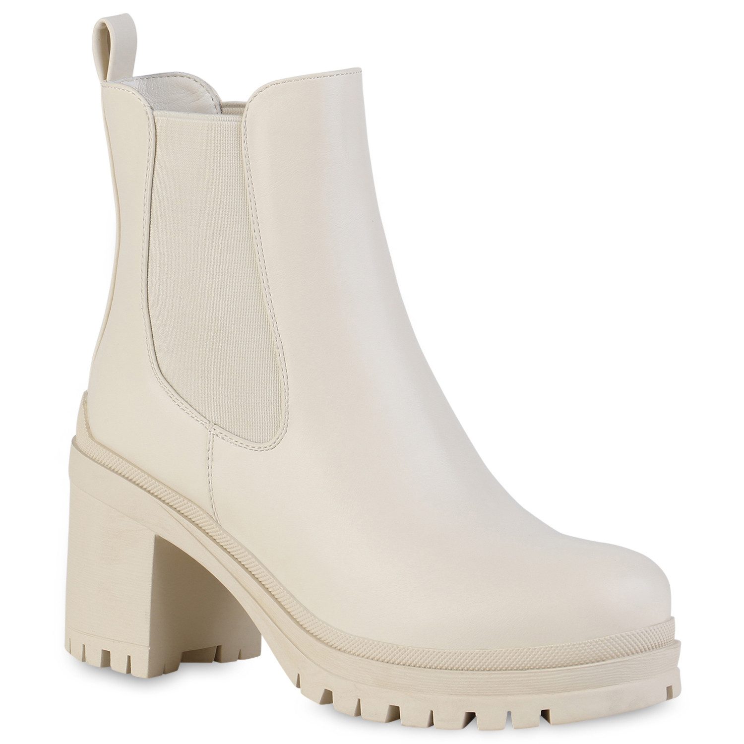 VAN HILL 839435 Chelseaboots Damen Chelsea Boots Stiefeletten Plateau Vorne Profil-Sohle