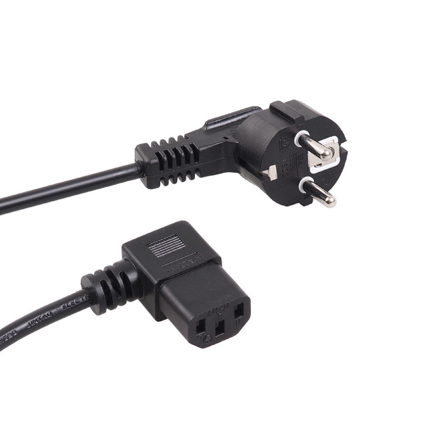Maclean MCTV-802 Netzkabel 1,5 m mit Winkelstecker Netzkabel, (150 cm), Schutzkontakt auf C13 Kaltgerätestecker, 250 V / 16 A
