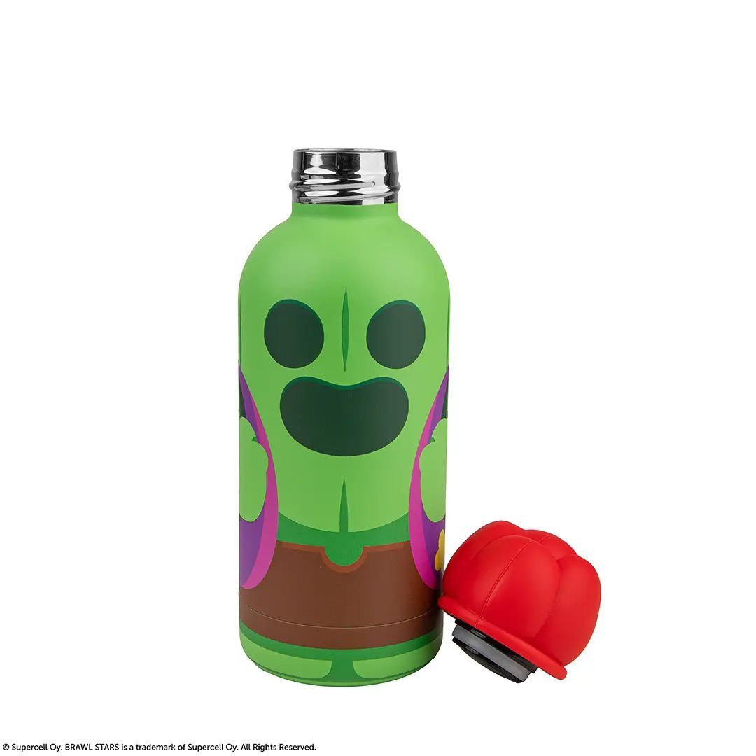 Cinereplicas Trinkflasche Brawl Stars Spike Trinkflasche - Isolierte Edelstahlflasche (350 ml)