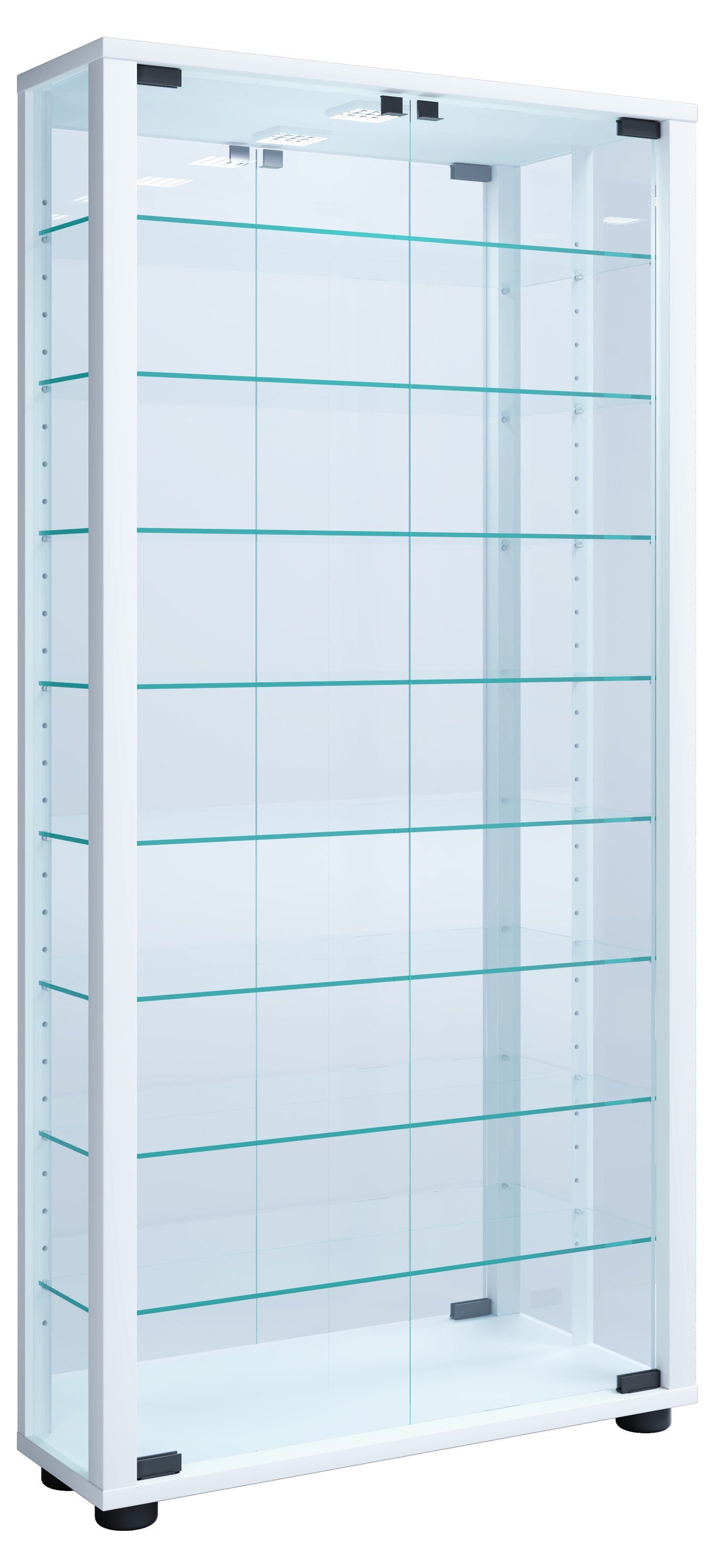 VCM Standvitrine Glas Stand Vitrine Sammelvitrine Lumo Maxi Spiegel günstig online kaufen