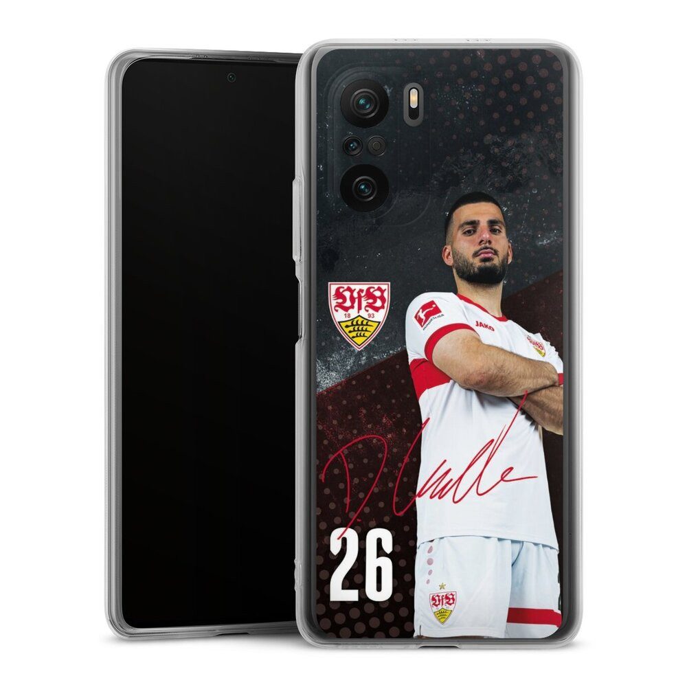 DeinDesign Handyhülle VfB Stuttgart Deniz Undav Offizielles Lizenzprodukt Deniz Undav 24/25, Xiaomi Poco F3 Silikon Hülle Bumper Case Handy Schutzhülle