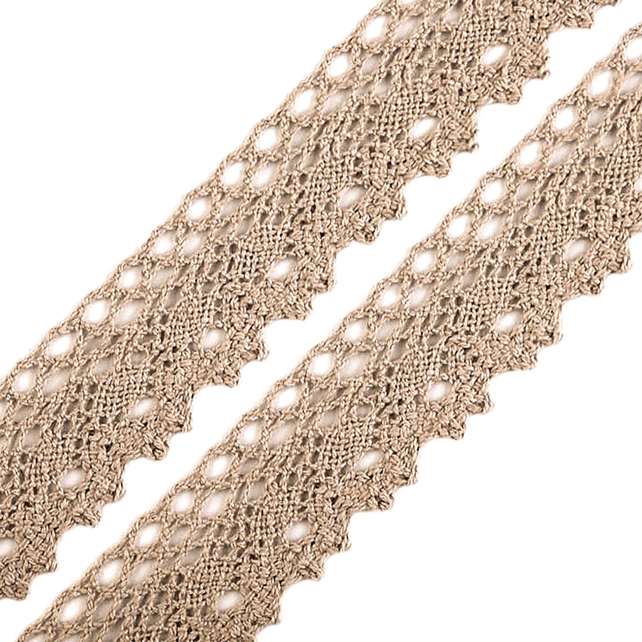 maDDma Spitzenband 1 m hochwertige Klöppelspitze 28mm breit Trachtenmode Meterware, beige