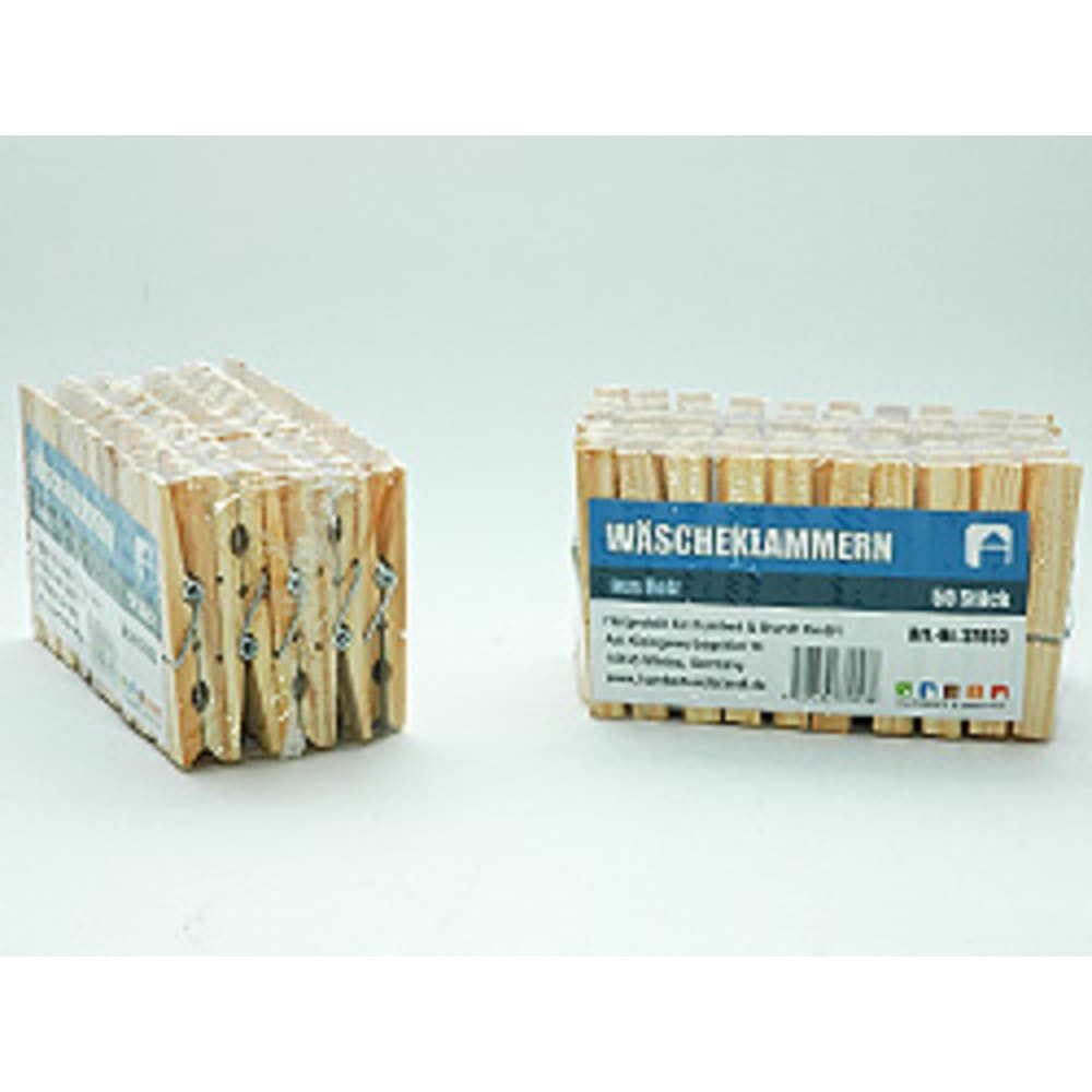 HundB Прищепки Прищепки, 50 St., Holz, 7,5 x 1cm, Скобки Clips Halter Wäschehalter Holzklammern Wäscheclips