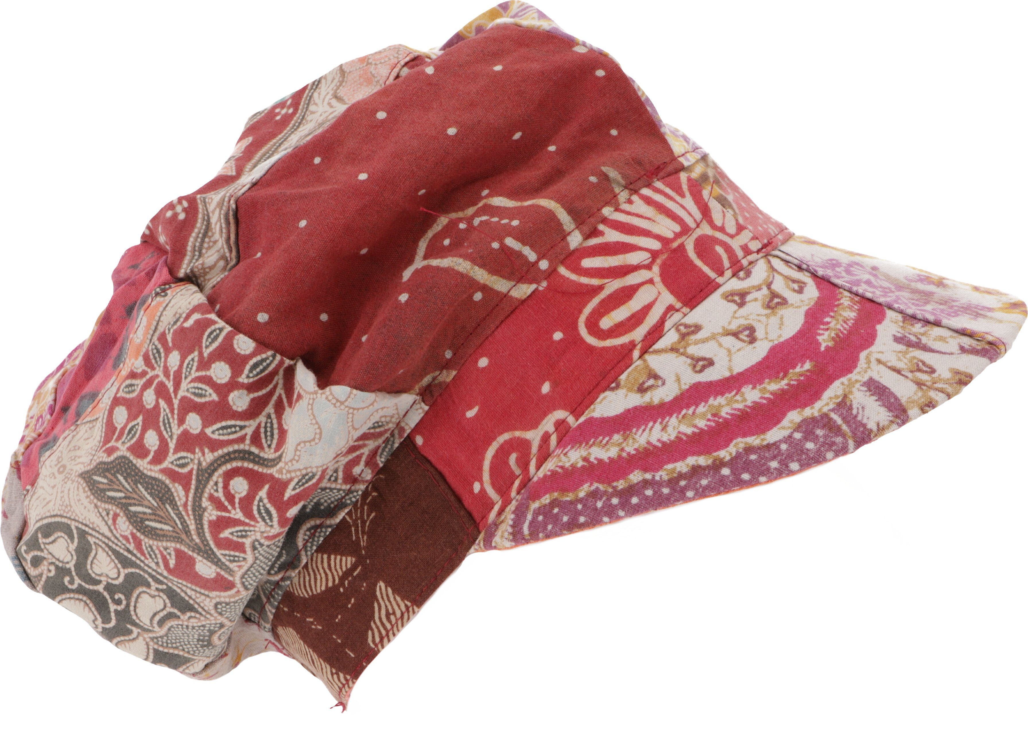 Guru-Shop Strickmütze Patchwork Boho Kappe, Ballon Mütze - rot günstig online kaufen