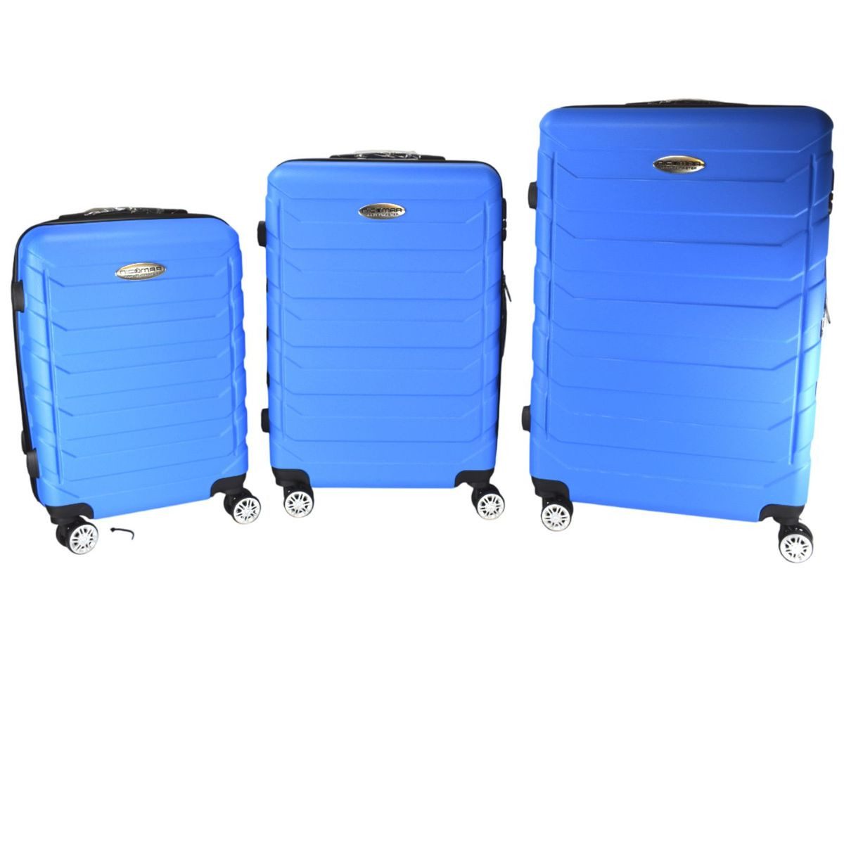 EXPO-Börse GmbH Hartschalen-Trolley Hartschalenkoffer 3er Set Kunststoff Trolley Reisekoffer mit Schloss, 360° drehbar