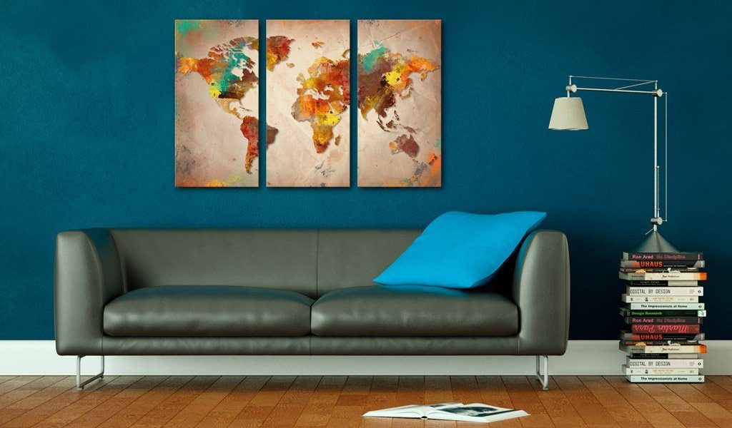 Painted Pinnwand Map] World Artgeist [Cork