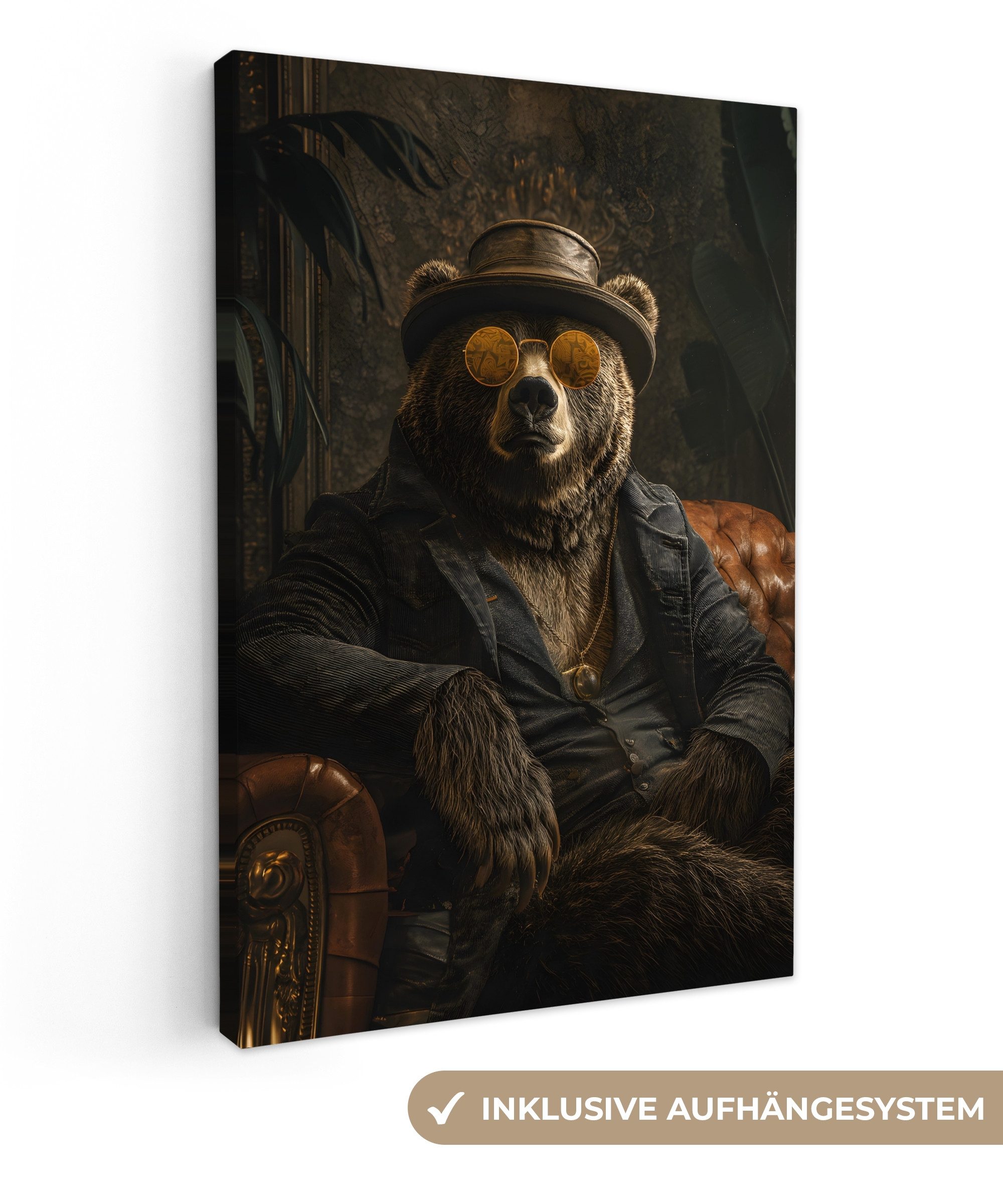OneMillionCanvasses® Leinwandbild Bär - Braun - günstig online kaufen