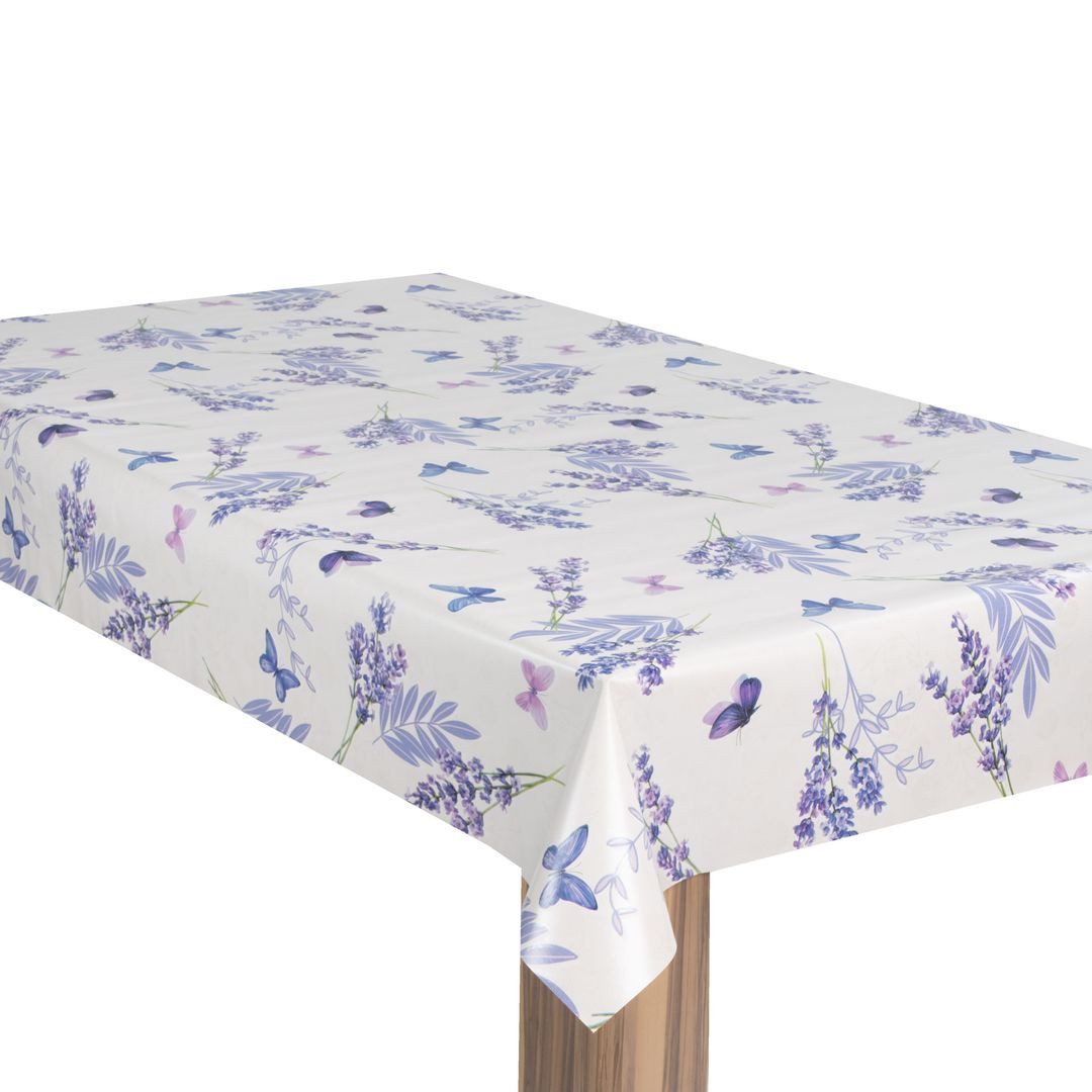 laro Tischdecke Wachstuch-Tischdecke Gartentischdecke Lavendel Blau günstig online kaufen