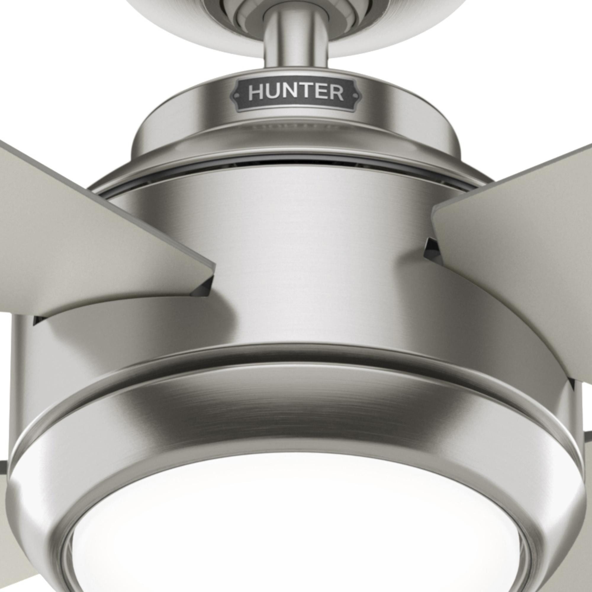 Hunter Deckenventilator DC Deckenventilator Greta Nickel mit LED & Fernbedienung, dimmbar